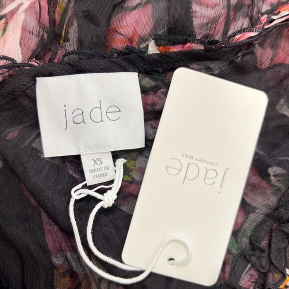 $365 NWT Johnny Was Jade Silk Juliette Ruffle Tiered Floral Mini Dress Size XS - Picture 9 of 13